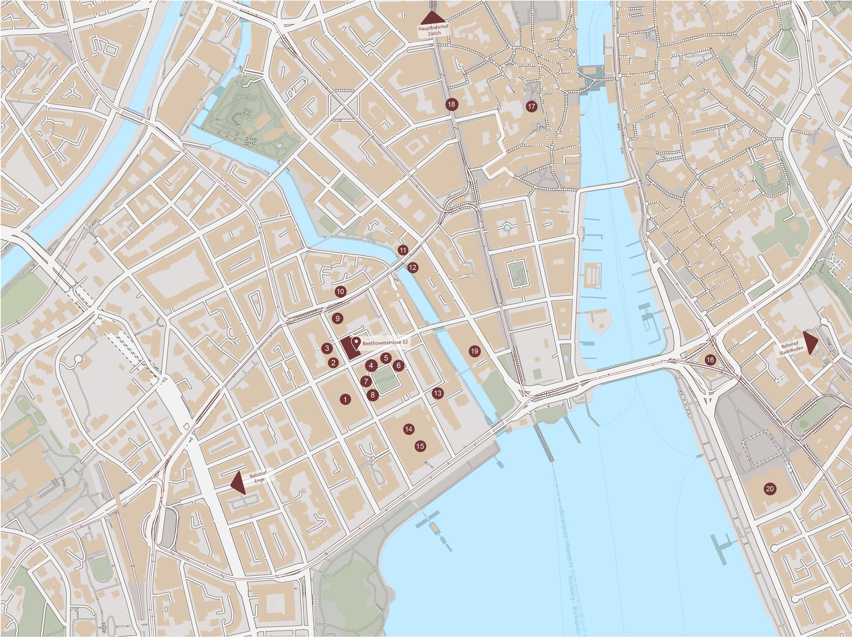 Beethovenstrasse 32 Karte